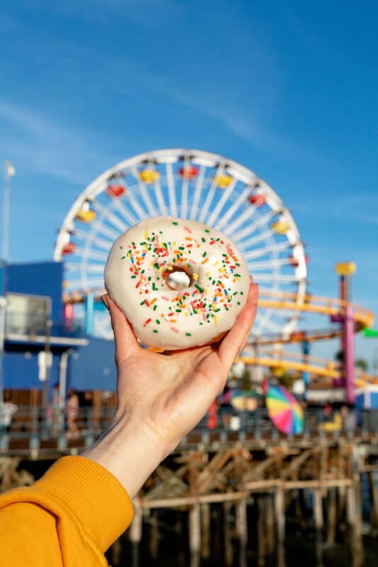 A donut on Santa Monica beach, LA