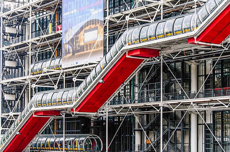 The Pompidou Center in Les Halles, Paris