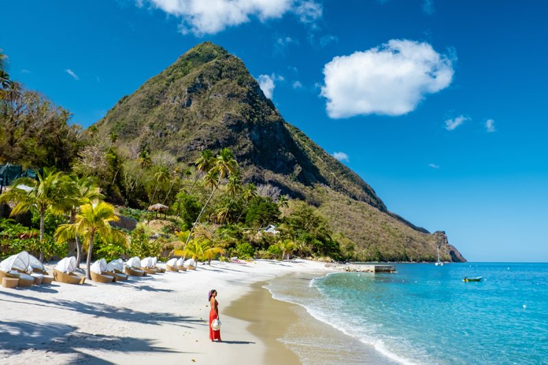 Sandy beach in St Lucia