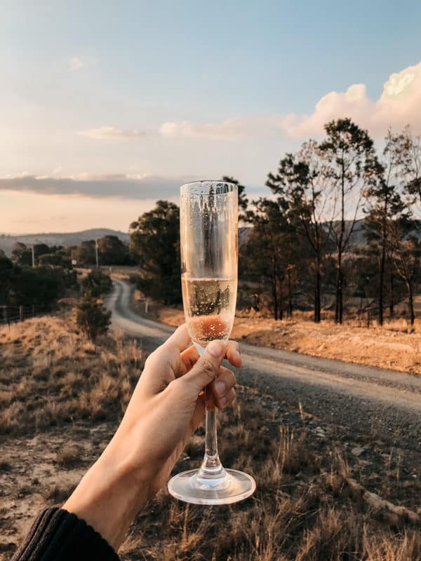 A glass of Blanc de Blancs Champagne