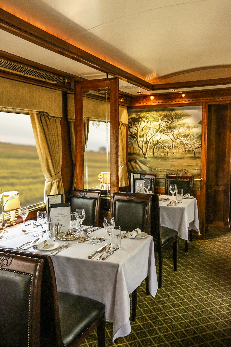 Dining on board The Blue Train