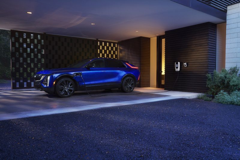 Cadillac - LYRIQ Sport plugged into a GM Energy charging unit