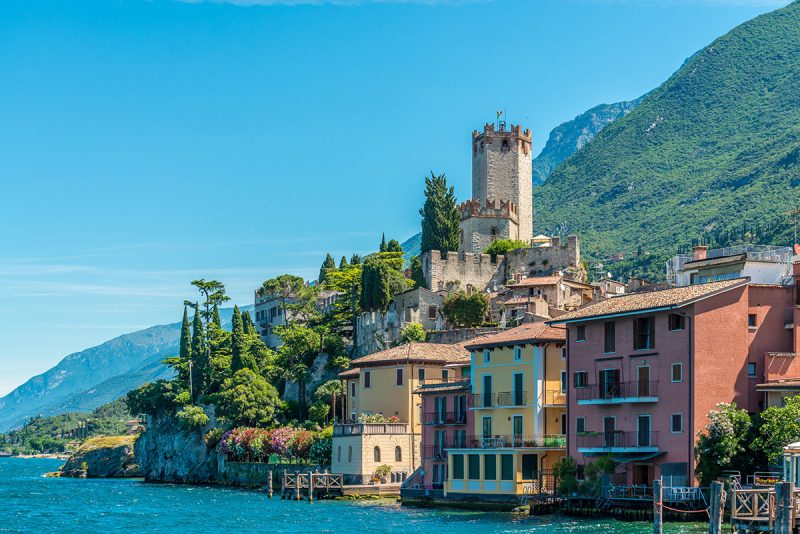 Colorful houses in Lake Garda, Italy