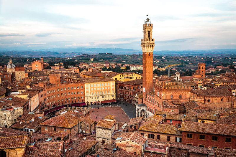 The medieval city of Siena in Tuscany