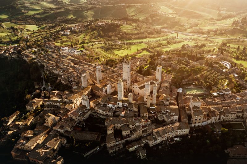 Top view of San Gimignano, Tuscany